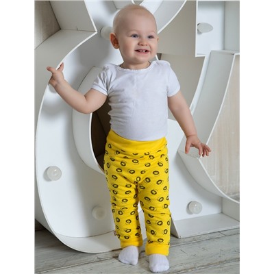 Жёлтые штанишки со львами "Левушка" для новорождённого (5170140)