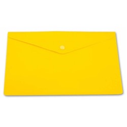 Папка-конверт на кнопке А4 180мкм жёлтая, непрозрачная