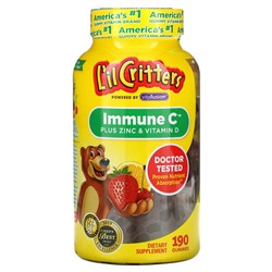 Лил Криттерс, Immune C с цинком и витамином D, 190 жевательных мармеладок