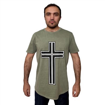 Оливковая мужская футболка KSCY – чистый гранж на 5+ гармонирует со стилями кэжуал, винтаж и милитари №288