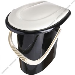 Ведро-туалет 16л нагруз.до 100кг,бел.ротанг/черн (
