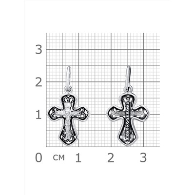 Крест из серебра частичное чернение литье