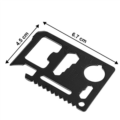 Тактическая кредитка выживальщика 11-в-1 - Тактическая кредитка выживальщика - это компактный и плоский мультитул в форме кредитной карты. По размерам - это стандартная крдитная карта, но функционал набора не раз выручит вас в сложной ситуации! №1304