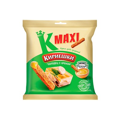 «Кириешки Maxi», сухарики со вкусом «Холодец с хреном» и с горчичным соусом Heinz, 75 г