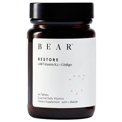 Bear Vitamin K2 & Ginkgo Гинкго Nahrungserganzungsmittel RESTORE, 60 шт.