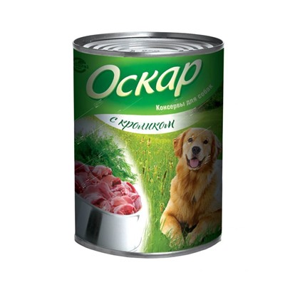 Оскар корм для собак Кролик 350г консервы (20) 201001233