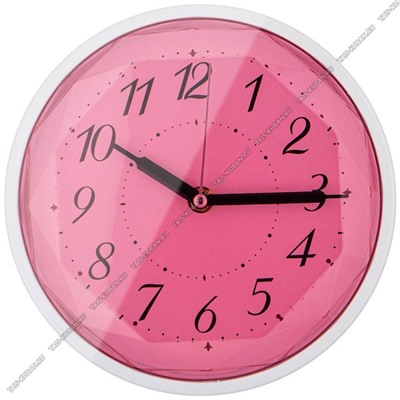 Часы (пластик) кругл.d20см "Модерн" розовый корпус