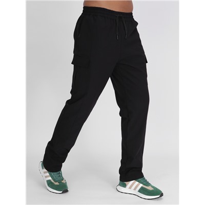 Утепленные спортивные брюки мужские черного цвета 21132Ch