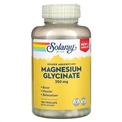 Соларай, Глицинат магния с высокой усвояемостью, 350 мг, 120 вегетарианских капсул