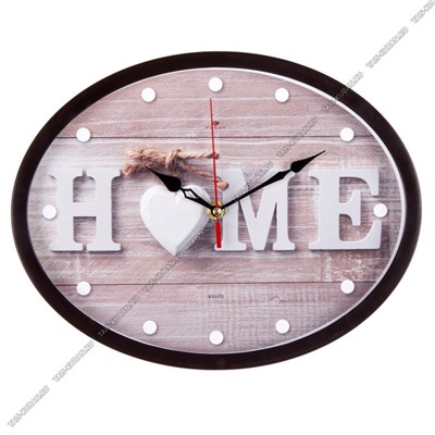 Часы (стекло/пластик) овал (29х22см) "Любимый дом"