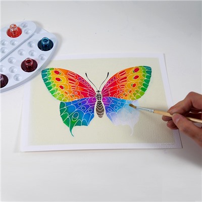 Акварельная раскраска Sentosphere «Бабочка» 661
