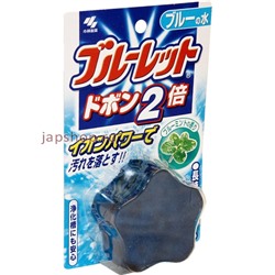Bluelet Dobon W - Двойная очищающая и дезодорирующая таблетка для бачка унитаза с ароматом мяты и эффектом окрашивания воды, 120 гр(4987072067468)