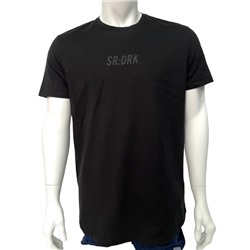 Черная мужская футболка со светлым принтом  №508