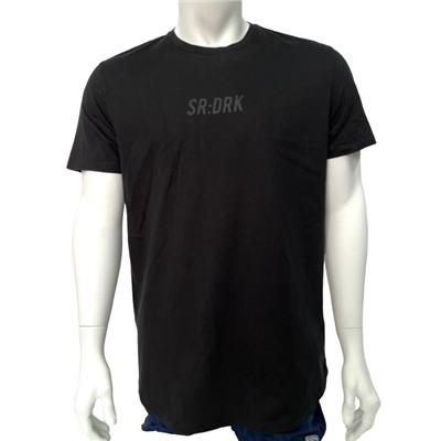 Черная мужская футболка со светлым принтом  №508
