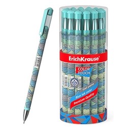 Ручка гелевая синяя 0,38мм ColorTouch Emerald Wave, игольчатый пишущий узел, цветной корпус, толщина