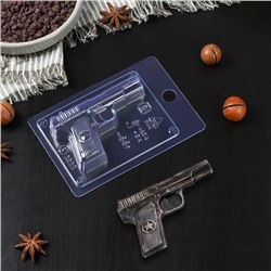 Форма для шоколада и конфет пластиковая «Пистолет», 10×6×2 см, цвет прозрачный