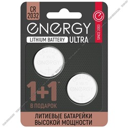 Бат. диск.ENERGY ULTRA CR2032, B-2шт.литиев (д/час