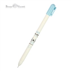Ручка гелевая синяя 0,38мм CoolWrite Сова, игольчатый пишущий узел, непрозрачный пластиковый корпус,