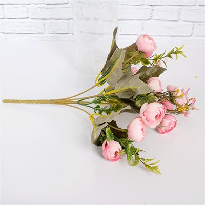 Веточка декоративная Камелия Мармеладка 30 см розовые цветы