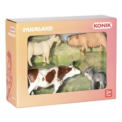 Набор фигурок KONIK «Животные фермы: козёл, свинья, осёл, корова» AMF1111