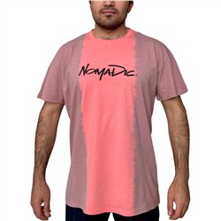 Винтажная мужская футболка Nomadic – модный градиент омбре, эффектный розово-сиреневый микс №255