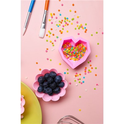 Силиконовый молд Доляна «Сердце», 7,3×7,3×2,3 см, цвет розовый