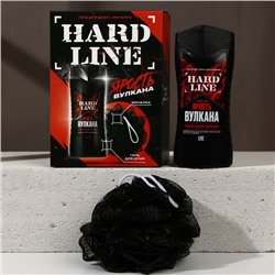 HARD LINE, набор "Ярость вулкана", гель для душа, 250 мл и мочалка для тела