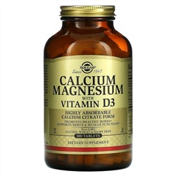 Солгар, Кальций и магний с витамином D3, 300 таблеток