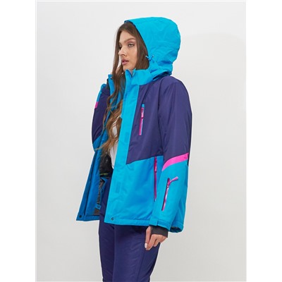 Горнолыжная куртка женская синего цвета 551901S