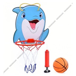 Набор игровой Баскетбол 4пр (карт.щит "Дельфин"+пл