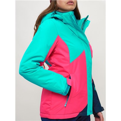 Горнолыжная куртка женская бирюзового цвета 551913Br