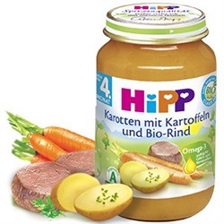 HiPP (Хипп) Karotten mit Kartoffeln und Bio-Rind 190 г