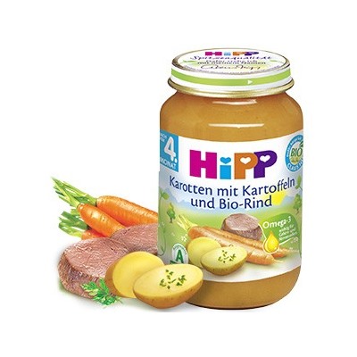 HiPP (Хипп) Karotten mit Kartoffeln und Bio-Rind 190 г