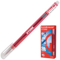 Ручка гелевая красная 0,5мм G-Tone, рифленый держатель, металлический наконечник, тонированный корпу