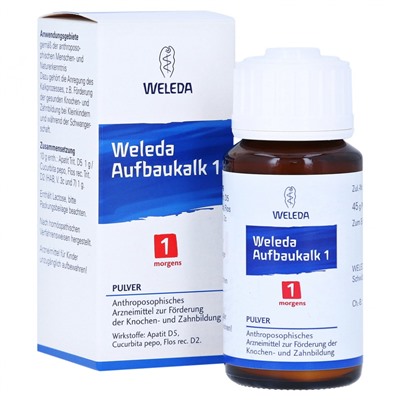 Weleda Aufbaukalk 1+2, Веледа  Ауфбаукальк Порошок для усвоения кальция в организме утро+вечер 1+2, 45г+45г