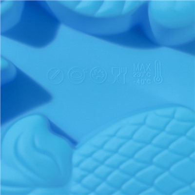 Форма силиконовая для выпечки Доляна «Морские обитатели», 26×24×2,5 см, 7 ячеек, цвет МИКС