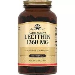 Solgar Lecithin 1360 mg - Натуральный соевый лецитин в капсулах, 100 шт