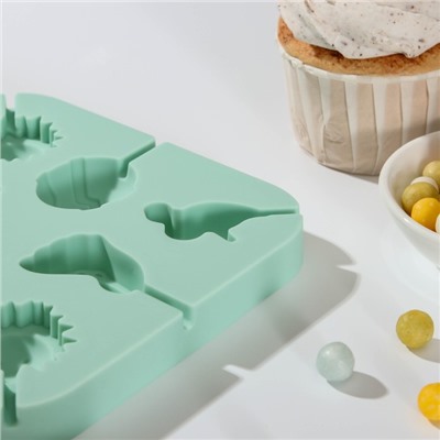 Форма силиконовая для леденцов «Солнечный день», 14×14×1,5 см, 8 ячеек, с палочками, цвет МИКС