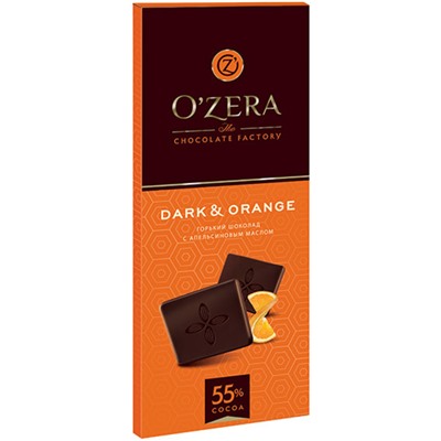 «OZera», шоколад горький с апельсиновым маслом Dark&Orange, 90 г