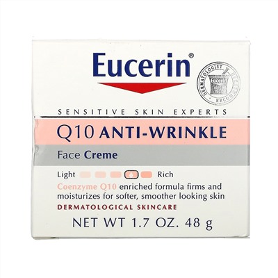 Eucerin, Крем для лица против морщин с коэнзимом Q10, 48 г (1,7 унции)
