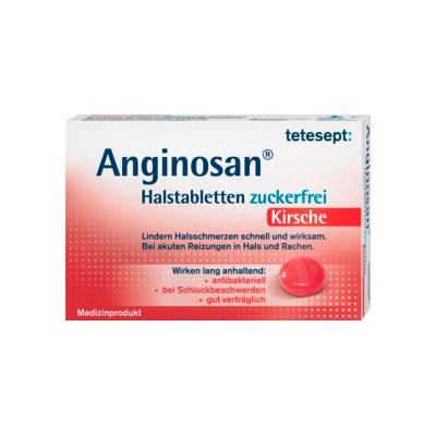 tetesept Anginosan Таблетки для горла без сахара Вишня	, 20 шт