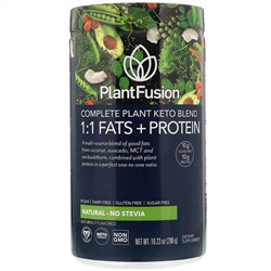 PlantFusion, Растительный комплекс для кетодиеты, жиры и белки 1:1, натуральный вкус — без стевии, 290 г