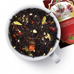 Чай черный "Волшебная ночь" Черный среднелистовой чай с ягодами кизила, кусочками яблока, шиповника с лепестки сафлора, листом смородины,  с ароматом лесных ягод.