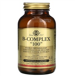 Solgar, комплекс витаминов группы B «100», 100 растительных капсул