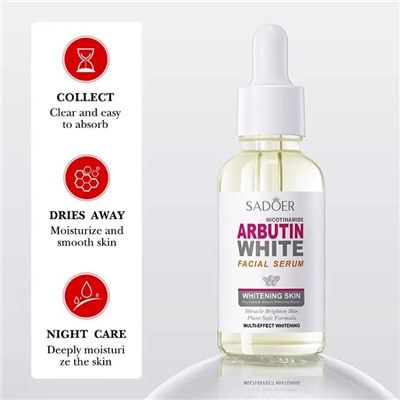 SADOER Осветляющая сыворотка от пигментных пятен ARBUTIN WHITE, 30мл