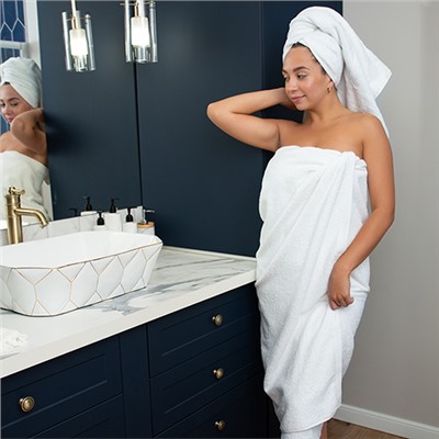 Махровое полотенце GINZA 30х60, 100% хлопок, 450 гр./кв.м. 'Белый'
