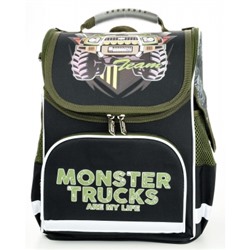 Рюкзак BASIC MONSTER TRUCK, 17л, чёрный, 38х28х16см, жёсткий каркас, 1 отделение, молния, для мальчи