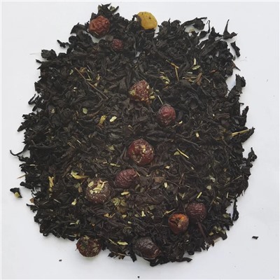 Ягодный смузи  (черный без ароматизаторов) Чай чёрный крупнолистовой, вишня, шиповник, лист земляники, душица, изюм