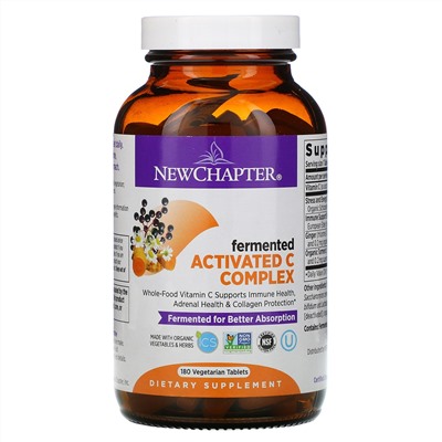 New Chapter, Fermented Activated C Complex, 180 Vegetarian Tablets