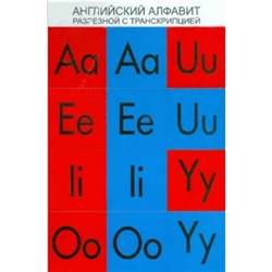 Английский алфавит разрезной с транскрипцией/Формат А4, 4 карточки